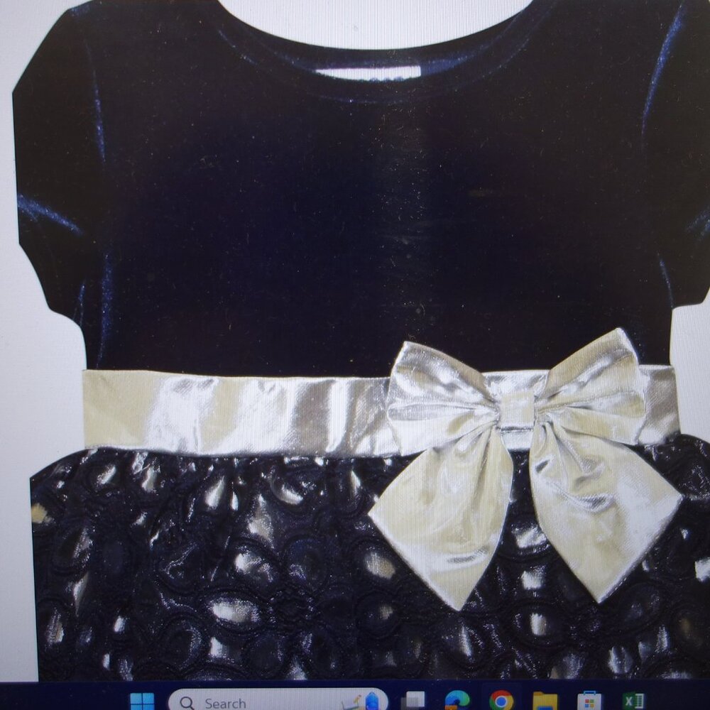 Toddler Girl Blueberi Boulevard Short Sleeve Silver Bow Detail Dress 3T